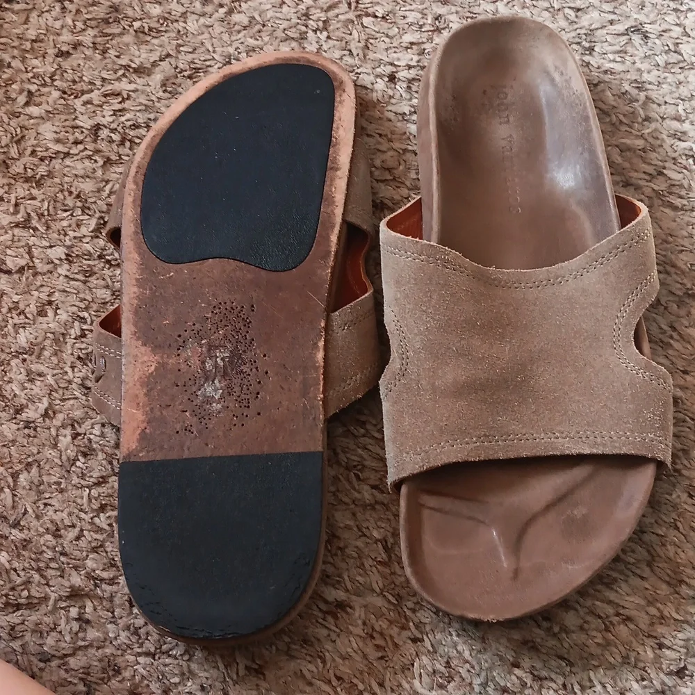 JOHN VARVATOS Seville Slide Sandal In Lt Brown Size 10